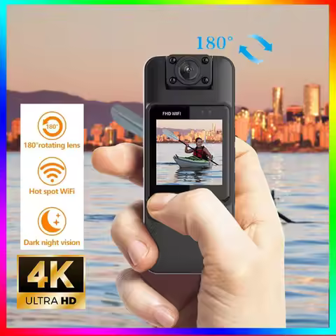 4K HD Mini Camera Handheld Law Enforcement Wifi Hotspot Back Clip Recorder Infrared Night Vision Bod
