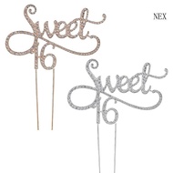 NEX Sweet 16 Cake Topper 16th Birthday Party Themes With for Rhinestone Decoration A