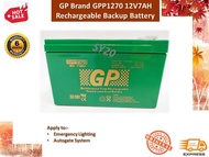 GP Brand 12V7AH (GPP1270) Rechargeable Seal Lead Acid Backup Battery for - Autogate / Emergency Ligh