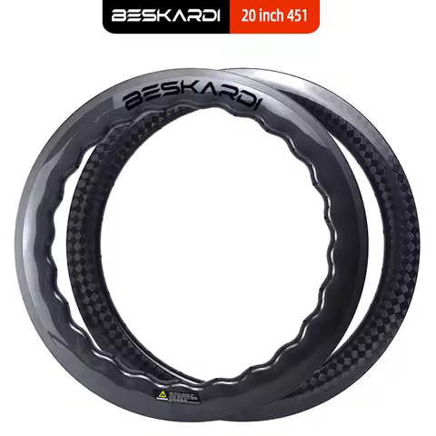 Bicycle 20 Inch 451 Carbon Rims Sawtooth 38 50 Height Rim Disc Brake Beskardi Folding Racing Bike BM