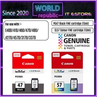 Genuine Original Ink Canon PG-47(15ML) & CL-57(13ML) - PG47 + CL57 - COMBO - PiXMA E400 / E410 / E46