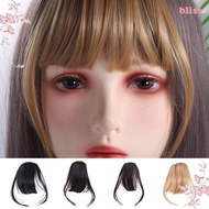 BLISS Bang Hair Extension, Clip in Fringe Blunt Bangs, Hair Accessories Black False Hairpiece Natura