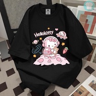 Womens Hello Kitty Loose Fit Cartoon Print T-shirt - Quick Dry