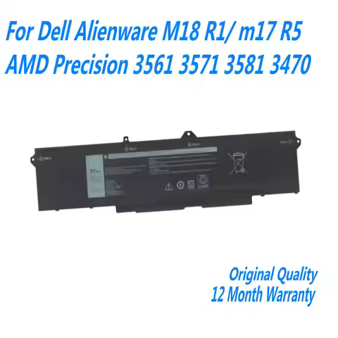 11.4V 97WH 8071mAh 9JRV0 Laptop Battery For Dell Alienware M18 R1/ m17 R5 AMD Precision 3561 3571 35