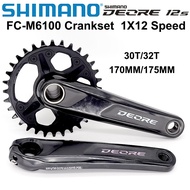 SHIMANO DEORE M6100 170/175 32T Crankset 1X12S MTB Bicycle Bike 12 Speed Crankset Chainwheel