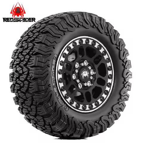 RED SPIDER 4Pcs 1.9 90mm RC Tires & Metal Wheels Upgrade Parts Compatible With 1/10 Scale RC Crawler