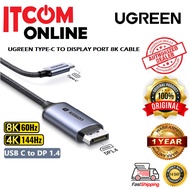 UGREEN TYPE-C TO DISPLAY PORT 8K 1 METER & 2 METER CABLE BLACK (UG-CM56-25157/UG-CM556-25158)