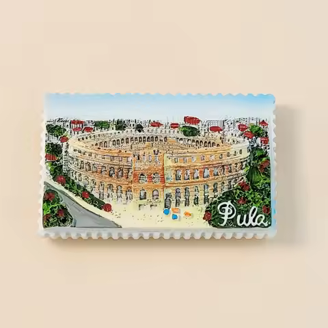 Croatia, Pula, Arena, 3D Stereoscopic, Tourism Souvenirs, Resin Painting, Decoration Home, Refrigera