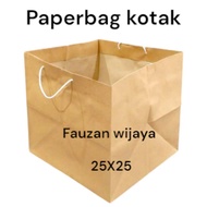 Plain Square Paper Bag / 25x25 square paper bag contains 12 pieces