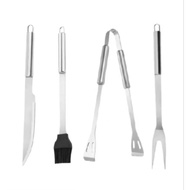 Stainless Steel BBQ Grill Tool Set / Set Alat Pemanggang Bbq Knife Bbq Fork Clipper Spatula Brush