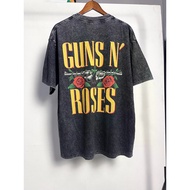 Guns n 'Roses Guns N' Roses Rock Band American Washed Retro Direct Injection Guns Sleeve T -Shirt Cu