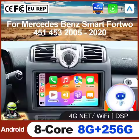Car Radio For Mercedes Benz Smart Fortwo 451 453 2005 - 2020 Android OS Wireless Carplay Android Aut