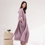 Others - 半邊絨睡袍 男秋冬季加厚珊瑚絨紅色本命年睡衣 女浴袍 男長款家居服（快遞送貨上門）