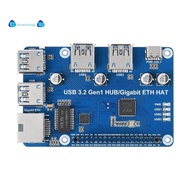 for  USB 3.2 Gen1 HUB Gigabit ETH HAT Expansion Board USB 3.2 Gen1+1000M ETH Ports for  4B