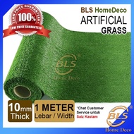 BLS 10MM ARTIFICIAL GRASS FAKE GRASS SYNTHETIC GRASS (1 METER X 1 METER ) CARPET GARDEN GARDENING DE