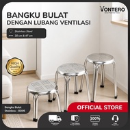 Votero Stainless Steel Meatball Chair Small Hole Small Aesthetic Meatball Bench Stacking Bar Bench C