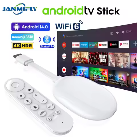 New Mini TV Stick Q2 Ultra WIFI6 BT5.0 4K Ultra HD Android 14 RK3518 Quad Core 2GB RAM 8GB 16GB ROM 