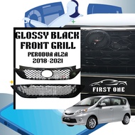 Perodua Alza 2018-2021 Glossy Black Grill Bumper Front Grill Plug And Play GR/RS Logo