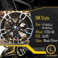 BM Style (F) 19x8.5JJ(R) 19x9.5JJ 5x120 Black/ Silver