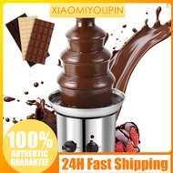 4 Tier Electric Chocolate Fondue Fountain Machine for Parties Stainless Steel Chocolate Melt Fondue for Melts Cheese Candy Liqueur BBQ Sauce Dip Strawberries / Apple Wedges / Veget