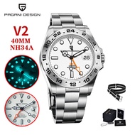 2023 New 40MM PAGANI DESIGN NH34 Men's GMT Automatic Mechanical Watches Sapphire Stainless Steel Wat