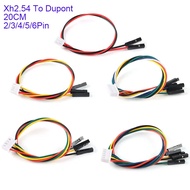 5PCS XH2.54 To Dupont 2.54mm 1P Cable Female 2/3/4/5/6/7/8/9/10P 26AWG Jumper Wire 20CM 2P/3P/4P/5P/