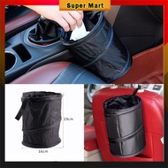 Car Dustbin Portable Trash Can Car Rubbish Bin Car Foldable Dustbin Can Storage Bag Garbage Bin Tong