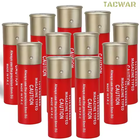 12 Pack Airsoft Shotgun Shells, 15 Round BBs Standard Airsoft Magazine for Multi & Single-Shot Airso