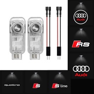 2PCS Led Car Door logo Welcome Light For Audi  A4 B5 B6 B7 8P 8V 8L A5 C7 4F A8 Q2 Q7 RS3 RS4 RS5 RS