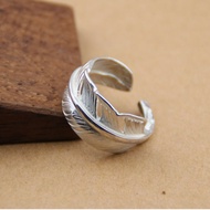 Dazhuo Handmade goros Takahashi Goro goro's Narrow Feather Ring 925 Sterling Silver Men Women Indian