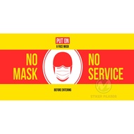 Vinyl sticker no mask no service 30x15cm