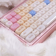 【Cat Head Shape】Ragdoll Keycaps 140 Keys MAO Profile PC UV Process Creative Cute Candy Cat Keycaps A