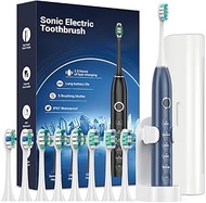 Rtauys S5 Electric Toothbrush Set IPX7 with 8 Brush Heads, Sonic Toothbrush for Adults Rechargeable 