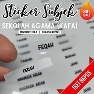 96pcs STICKER LABEL SUBJEK SEKOLAH AGAMA (KAFA) / LABEL MATAPELAJARAN SEKOLAH AGAMA (KAFA) 1CMX5CM