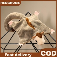 HENGHOME Cute Simulation Sugar Glider Plush Toy Lovely Squirrel Glider Stuffed Animals Toy Funny Fly