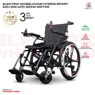 Fresco Electric Wheelchair Lightweight Hybrid Manual and Power in One New Upgraded 200W Motor