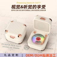 Vintage Vinyl Record Box Bluetooth Mini Speaker Suitcase Bluetooth Mini Speaker Colorful Light Mini 