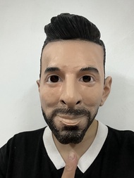 NEW Latex Human Face Mask for Cosplay Party Costume Prom Dress Up Halloween Novelty Strong Man Free 