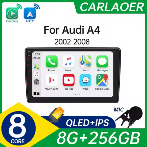 2 din Android Auto Carplay Car Radio Multimedia For Audi A4 B8 B7 B6 S4 RS4 SEAT Exeo 2002 - 2008 Ca