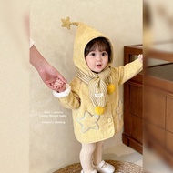 Starman Girls Jacket Winter Clothing Children Elf Hat Keep Warm Fleece Lining Padded Jacket Padded J