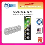 (5PCS) GP Battery Lithium Coin Cells CR2025 car key remote battery caracc