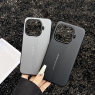 For Xiaomi 17T, 17T Pro Case ELVEV Minimalist Fashion Line Pattern PU Leather Hard PC Phone Cover