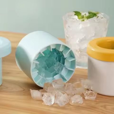 Mini Silicone Ice Cube Mold Round Ice Bucket Ice Storage Box Household DIY Refrigerator Freeze Ice M