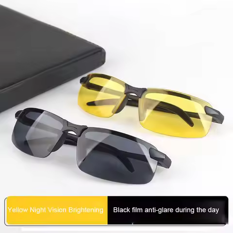 Night Vision Glasses PC Frame Polarized Sunglasses Men Outdoor Sport Sun Glasses Day Night Vision Dr