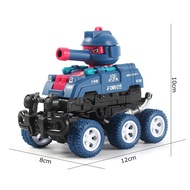 Children's Toys Collision Deformation 6-Wheel Vehicle Inertia Launch Tank Toys 3-6 Years Old PEACH