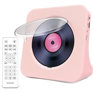 CD Player Portable with Bluetooth, Pink CD Music Player with Remote Control, Dust Cover, FM Radio, LED Screen, Support AUX/USB