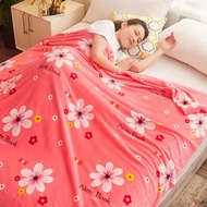 cod Thin Blanket for Summer Soft Coral Fleece Flannel Blanket for Beds Flower Printed Plaids for Bed