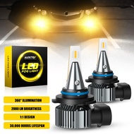 AUXITO 2PCS 9006 HB4 Car LED Fog Light Canbus Day Driving Lamp 6000K White 3000K Golden Yellow 12V