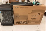 acerXV272U電腦螢幕/I-rocks機械式鍵盤/靜音滑鼠/主機/Armor BR450 450W 銅牌 80Plus 電源供應器