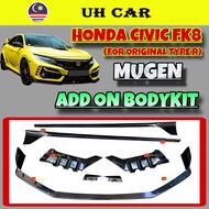 (MUGEN STYLE) (FOR FK8) Honda Civic FK8 Ori Type Mugen Add On Bodykit Skirt Skirting Diffuser Lip